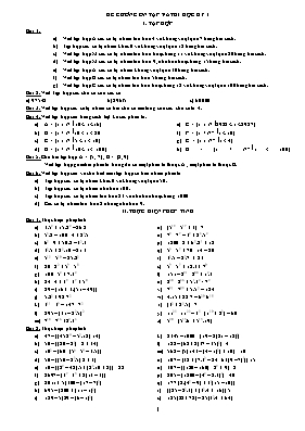 Đề cương ôn tập và thi học kỳ 1 Toán 6